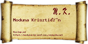 Moduna Krisztián névjegykártya